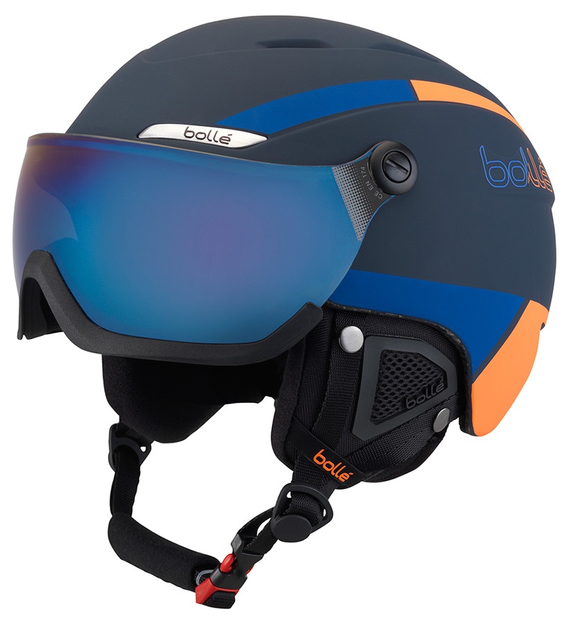 Bolle BYond Visor Amber Blue Ski/Snowboard Helmet, M Navy & Orange