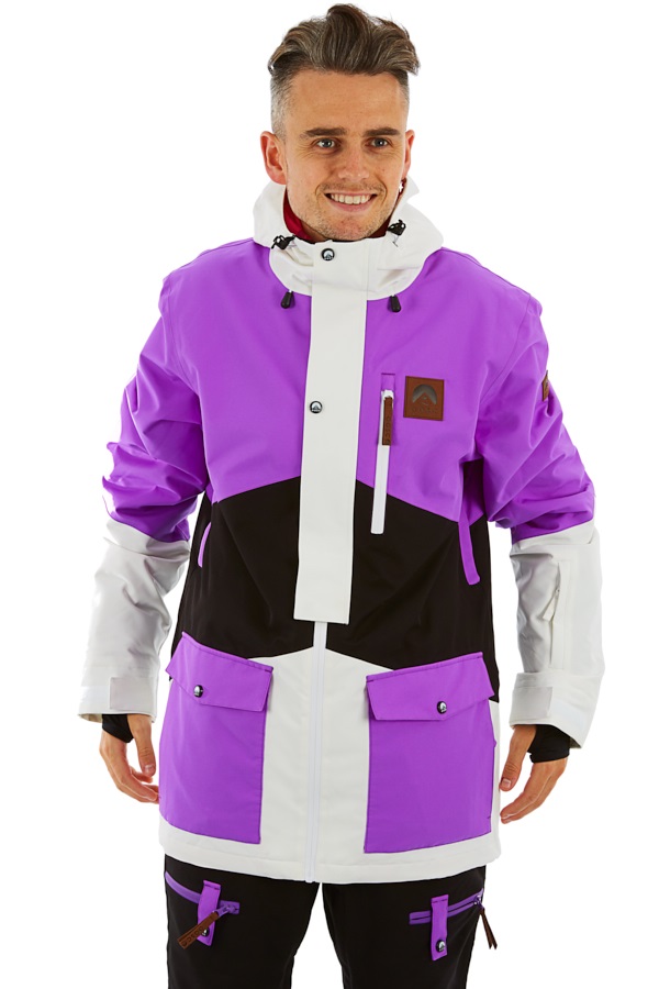 OOSC The Fresh Pow Snowboard/Ski Jacket, XL Purple/Black/White