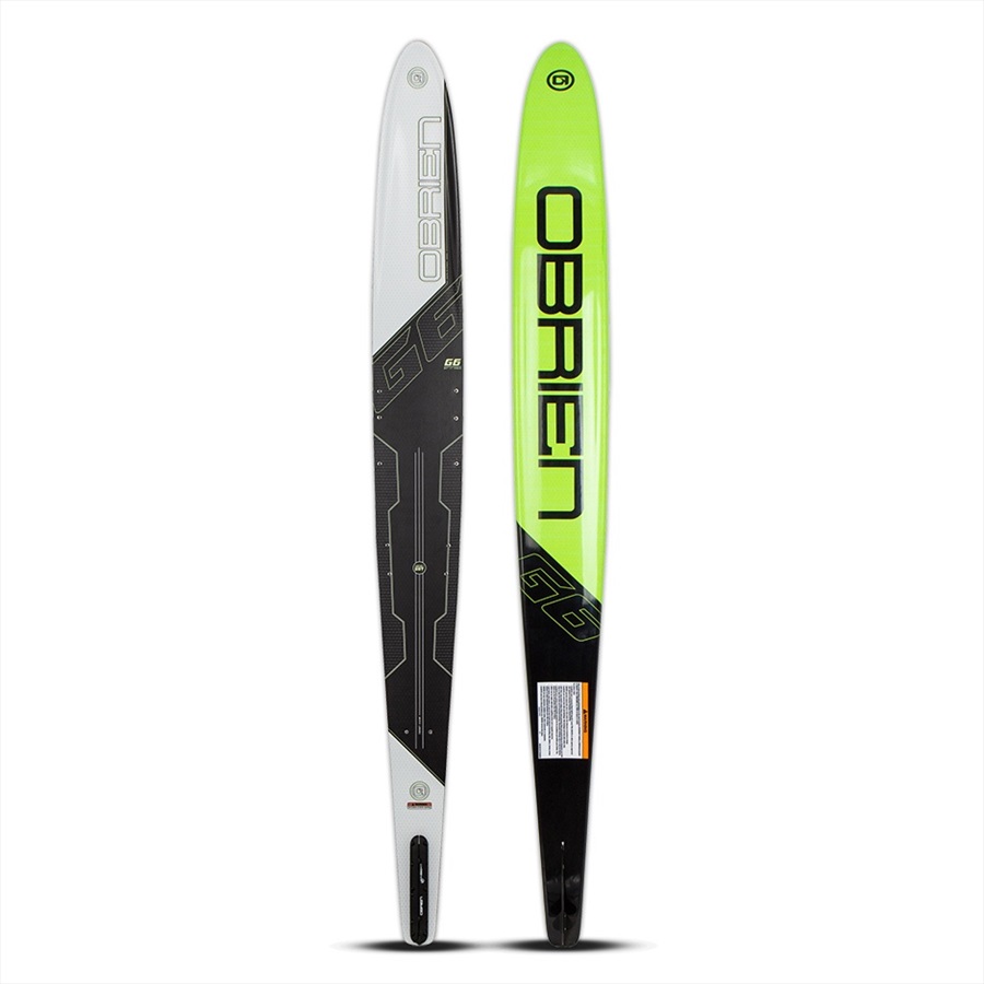 O'Brien G6 Slalom Waterski Blank With Fin, 66in White Top Green Base