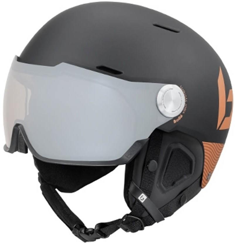 Bolle Might Visor Premium Ski/Snowboard Helmet, S, Matte Black & Gold
