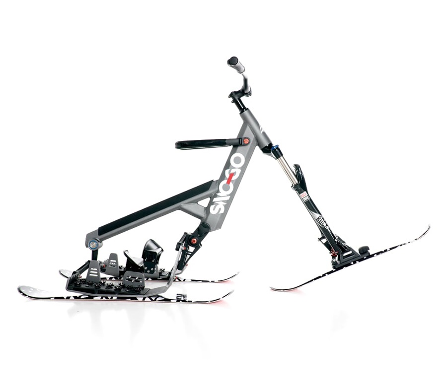 Sno-Go Ski Bike Downhill Snow Bike / Skibob, One Size Fits All Grey