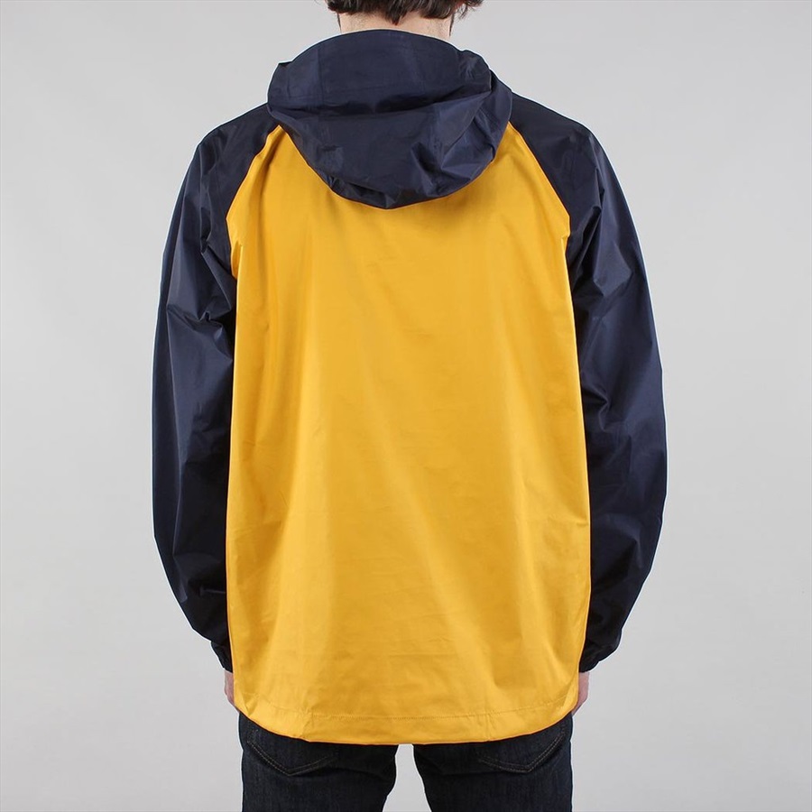 patagonia torrentshell pullover jacket navy blue rugby yellow