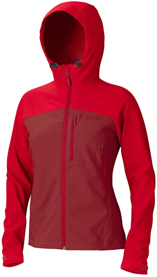 Marmot Estes Hoody Women's Softshell Jacket, M, Dark Crimson/Team Red