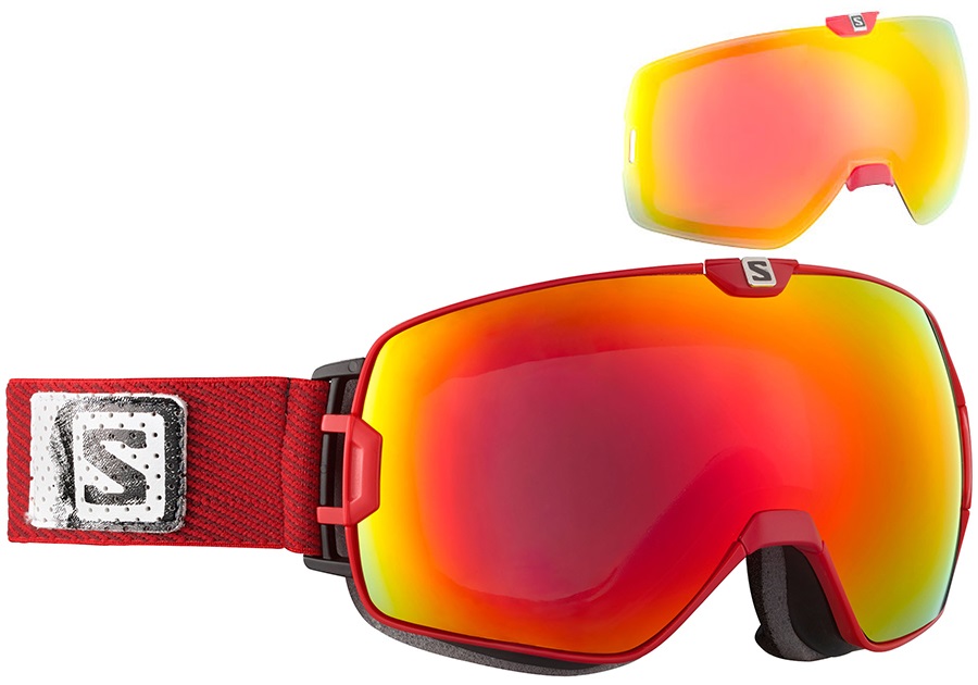 Salomon XMAX Snowboard/Ski Goggles, L, Red, Red Mirror