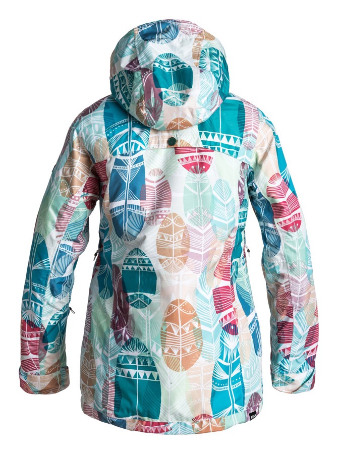 Roxy Wildlife Women's Ski & Snowboard Jacket, XL, Multicolour Feathers