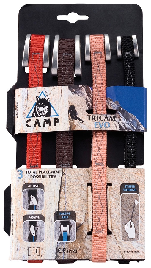CAMP Tri Cam Evo Set Rock Climbing Cam/Chock Set, 0.251.5, Assorted