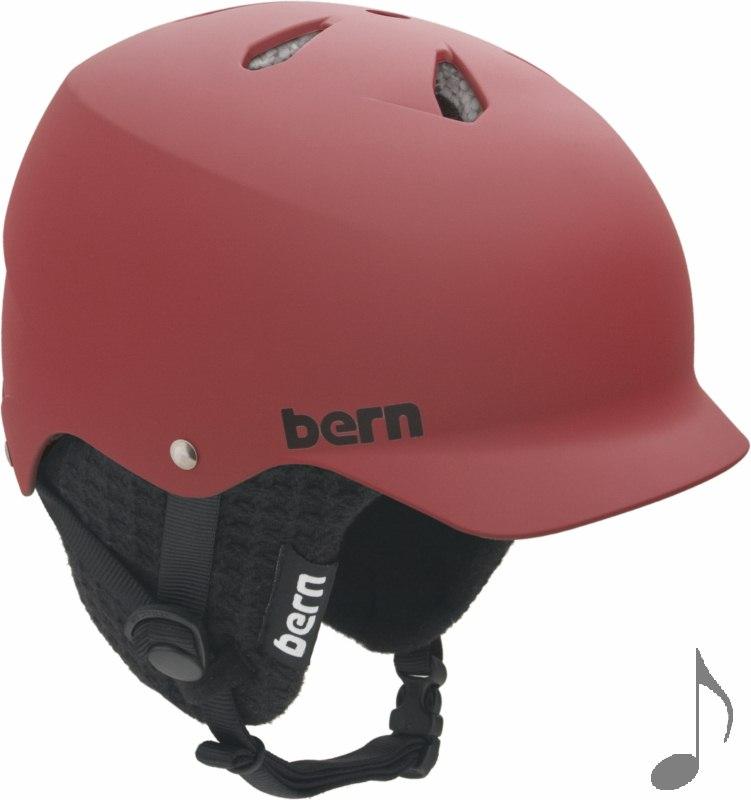 Bern Watts EPS Audio Winter Snowboard Helmet, M, Matte Red