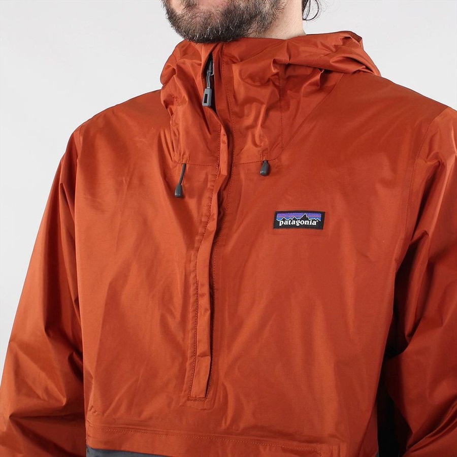 patagonia torrentshell pullover copper ore