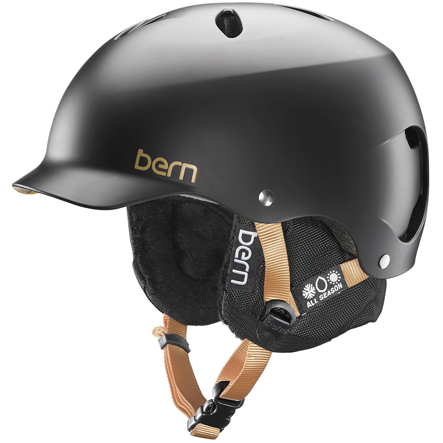 Bern Lenox Hard Hat Women's Snowboard Helmet, S, Satin Black