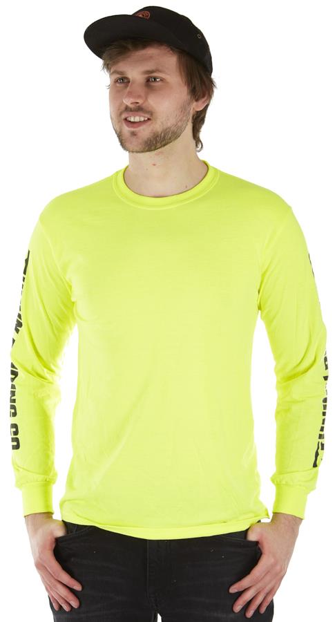 Union Snowboard Binding Co. Long Sleeve Tee Shirt, Xl Safety Green