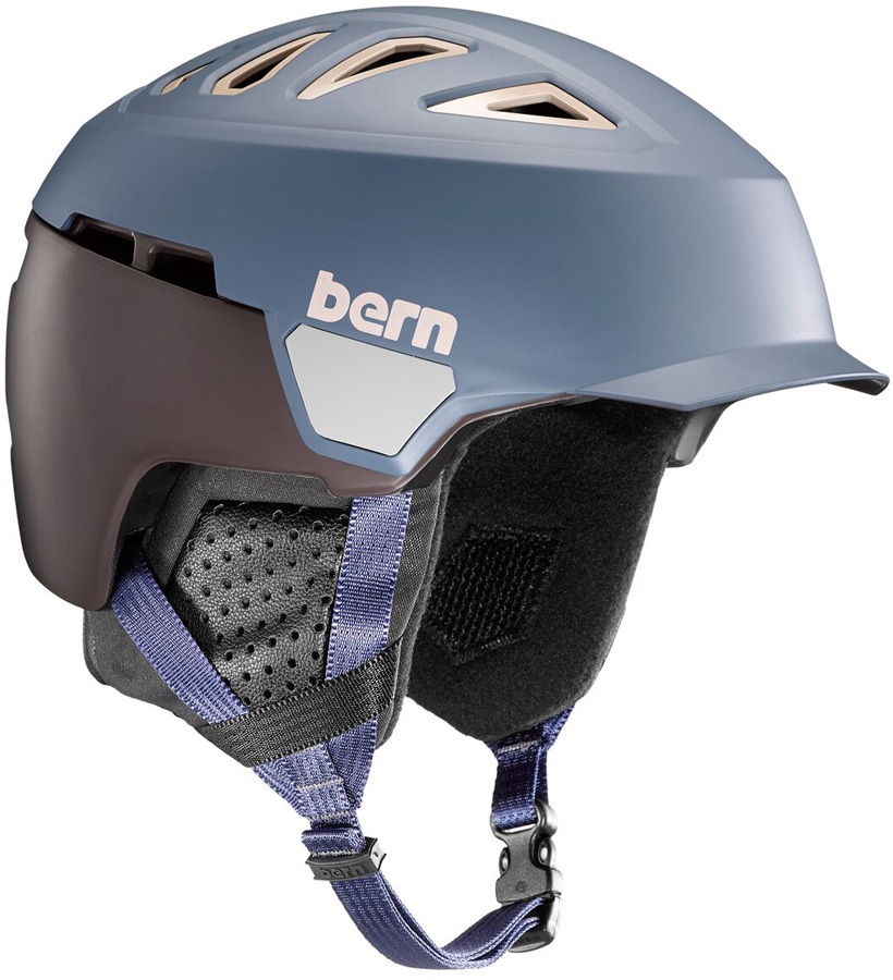 Bern Heist Brim Winter Snowboard Helmet, S Matte Denim