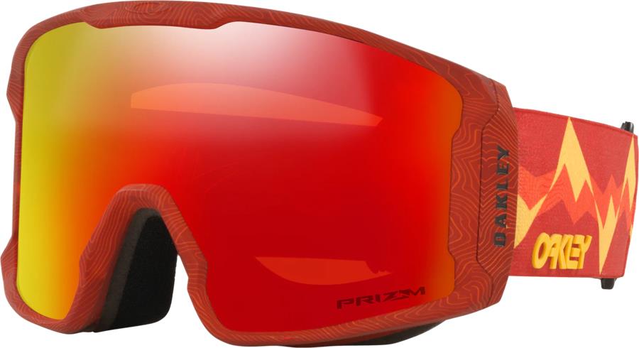 Oakley Line Miner L Prizm Torch Snowboard/Ski Goggles, L Red mountain