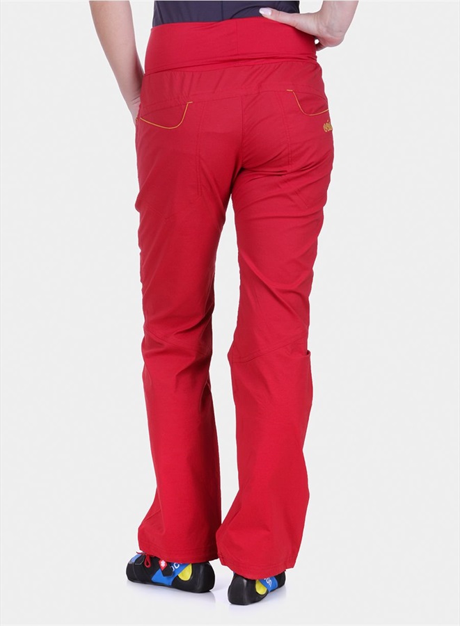 Ocun Noya Pants Womens Ultralight Climbing Trousers, L Red/Yellow