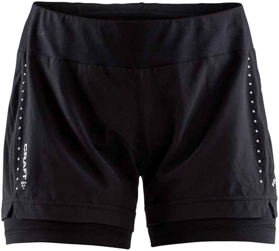 Craft Essential 2in1 Quick Dry Women's Running Shorts, XL Black