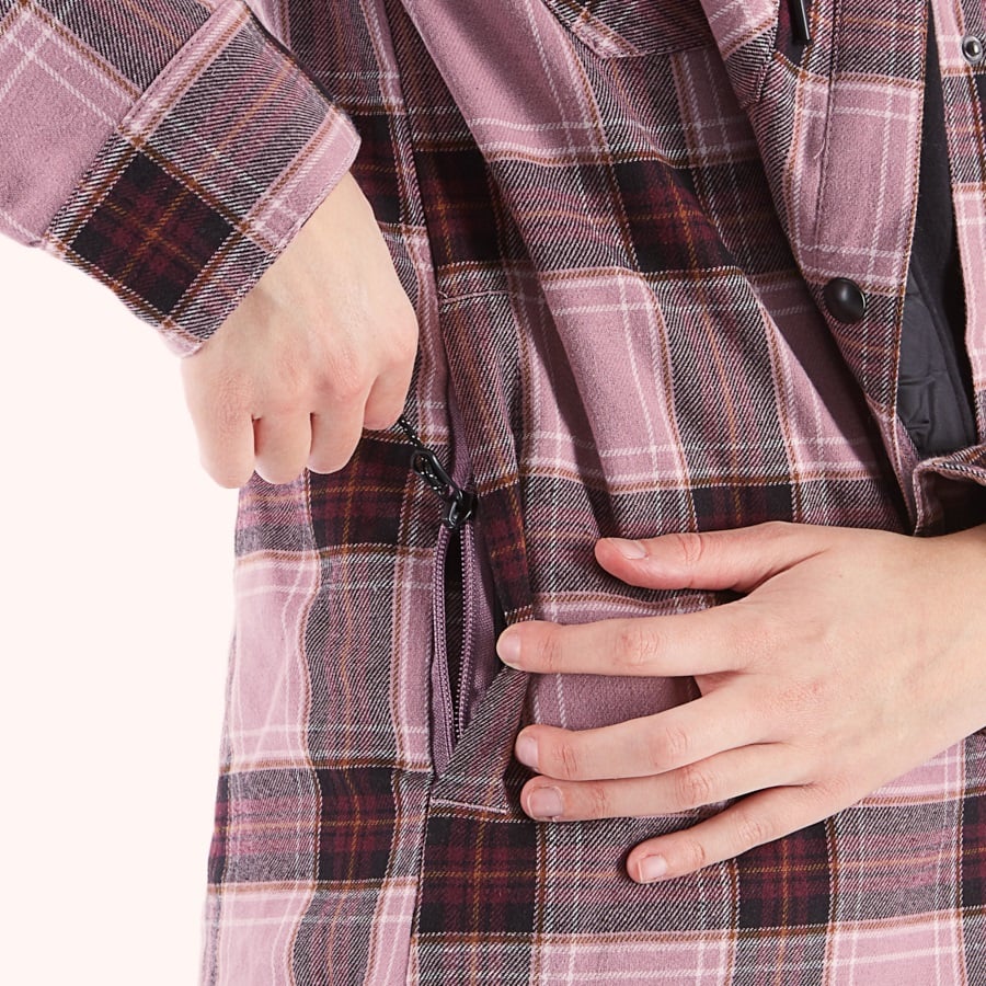 volcom hooded flannel jacket