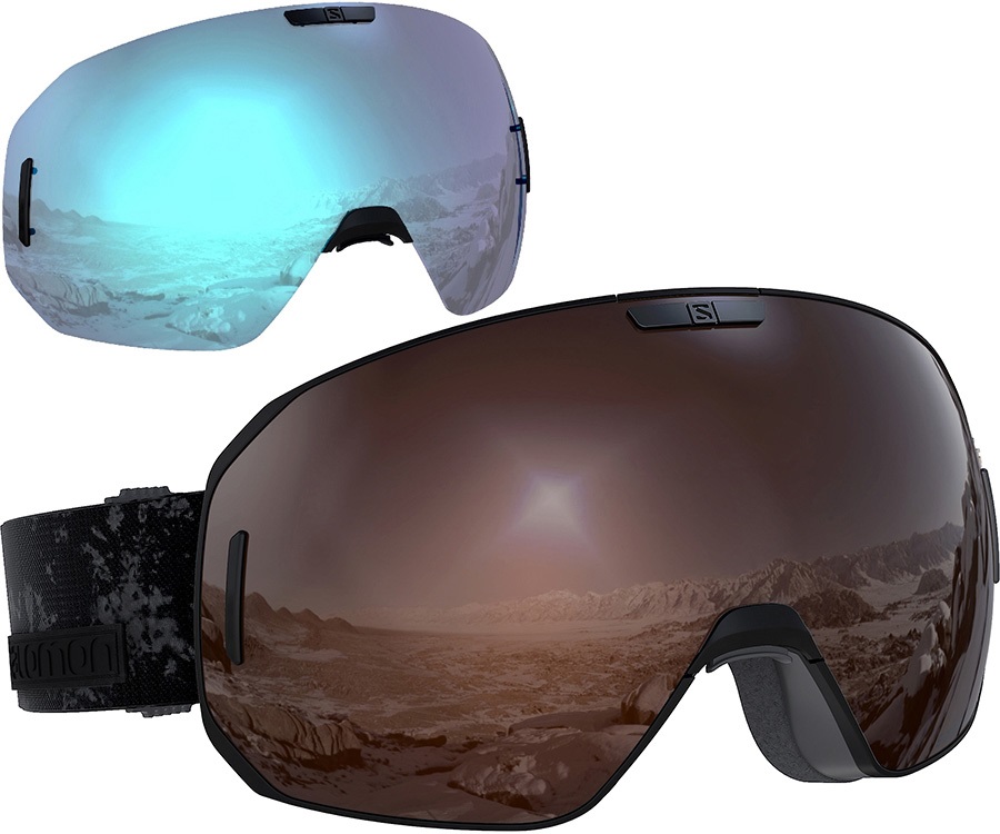 Salomon S/Max Access Solar Mirror Snowboard/Ski Goggles M/L Black