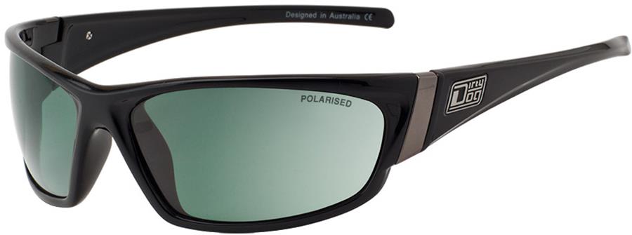 Dirty Dog Stoat Green Polarized Sunglasses, L Black