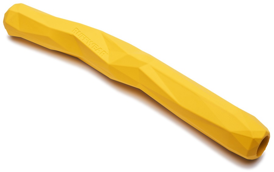 Ruffwear Gnawt-A-Stick Natural Rubber Dog Toy, Dandelion Yellow