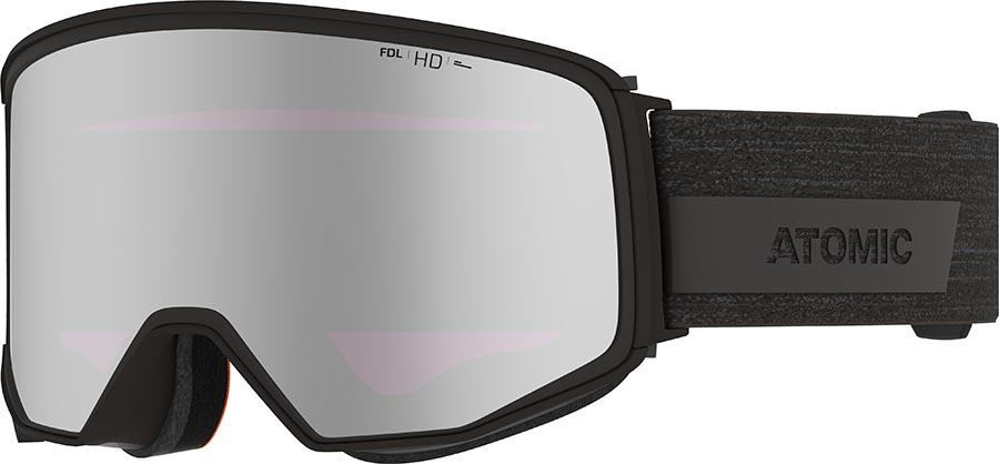Atomic Four Q HD Silver Stereo Snowboard/Ski Goggles, L Black