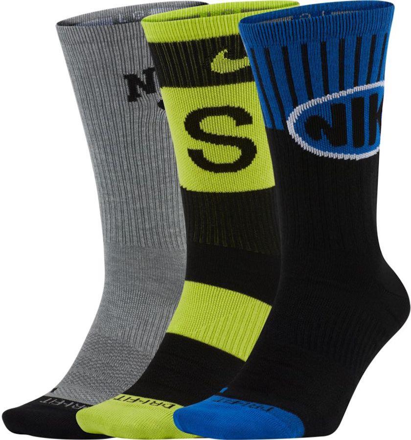 Nike SB 3PK Everyday Max Lightweight Crew Socks, M, Multicolour