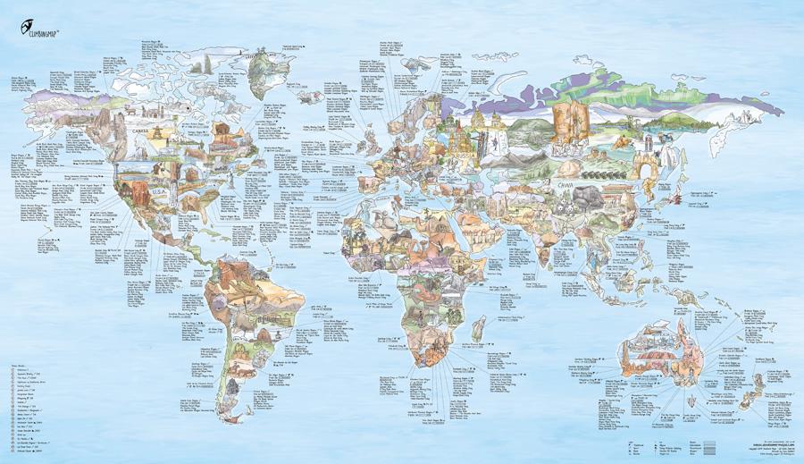 Awesome Maps MAPA CLIMBING WORLDMAP ilustrado 