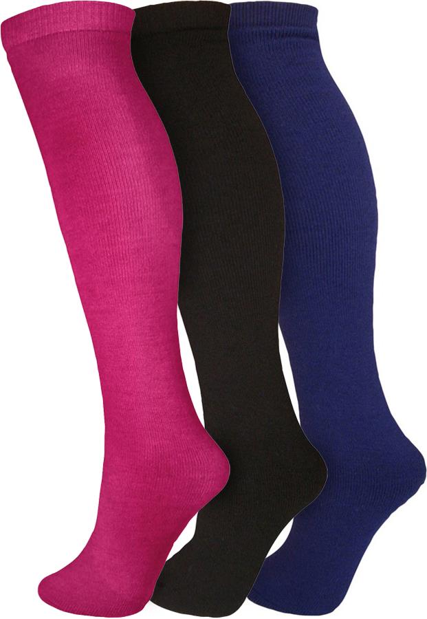 Manbi Essential 3-Pack Ski/Snowboard Socks, UK 4-11 Pink/Black/Blue