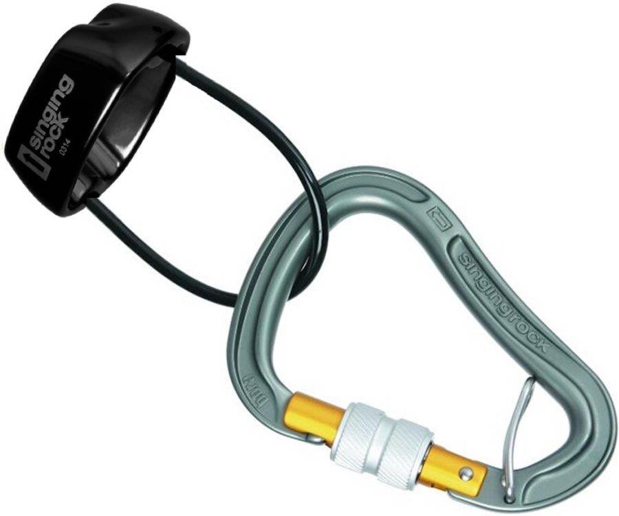 Singing Rock Buddy Rock Climbing Belay Device Set, Grey/Titanium