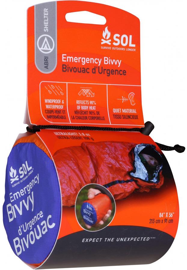 SOL Emergency Bivvy Compact Survival Bag, Single Orange