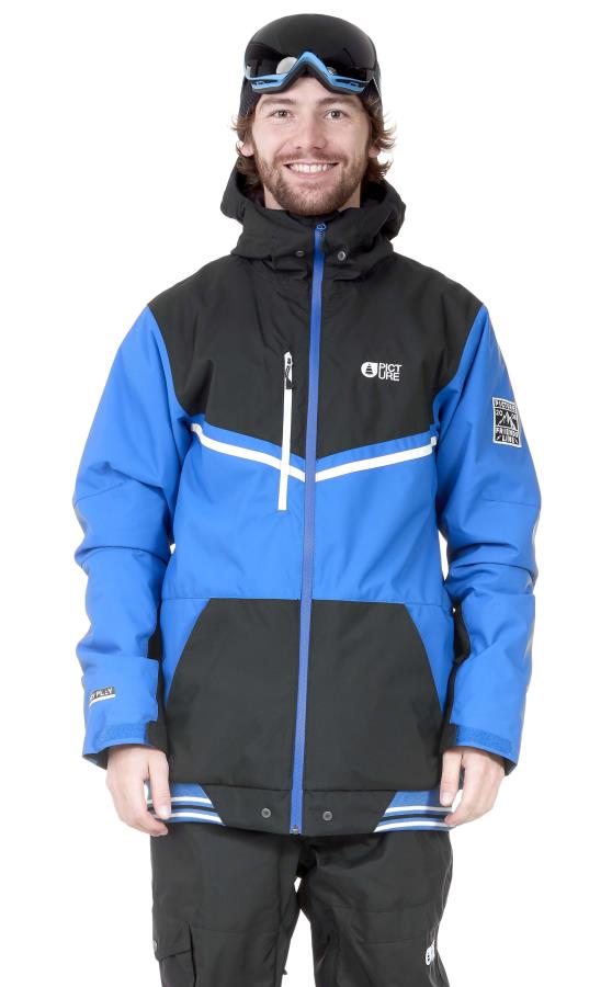 Picture Panel Ski/Snowboard Jacket, L Black/Blue