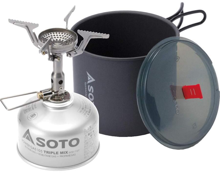Soto New River Pot Combo + Amicus Backpacking Stove Cookset, 1L