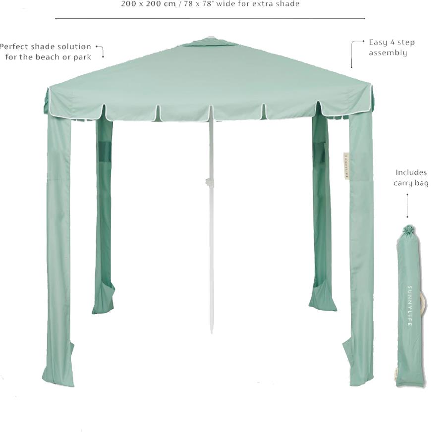 Sunnylife Beach Cabana Portable Gazebo Outdoor Sun Shelter, Na Terracotta