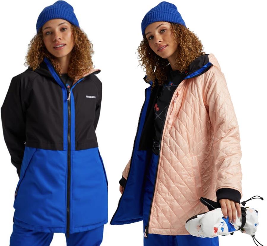 Burton Moondaze Reversible Womens Ski/Snowboard Jacket XS Lapis Blue
