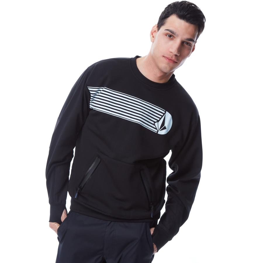 Men's Let It Storm Crew Ski/Snowboard Fleece, Xl Black