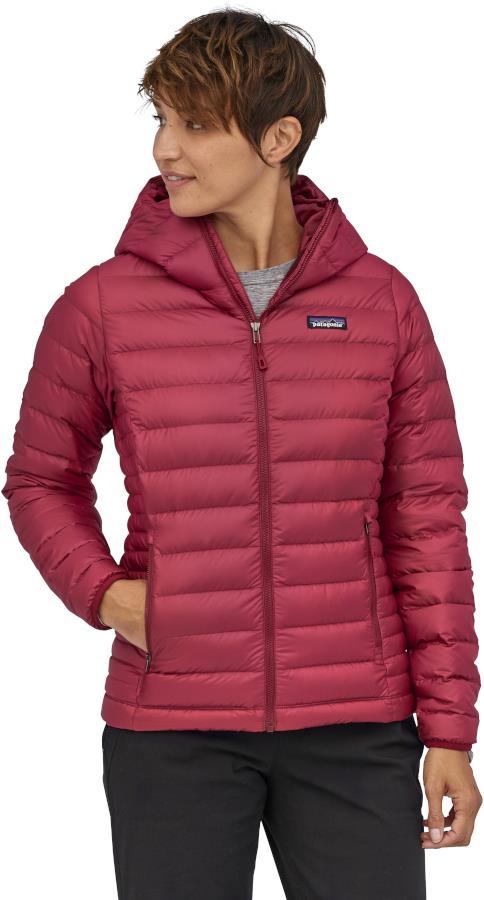 patagonia down sweater hoody red