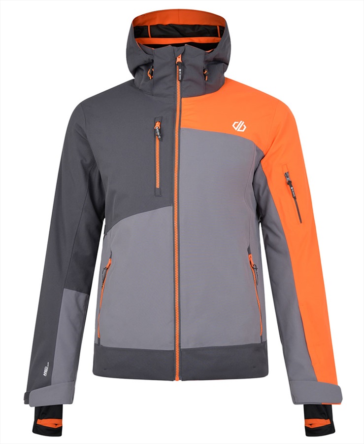 Dare 2b Travail Pro Ski/Snowboard Jacket, XL Grey/Ebony/Clementine