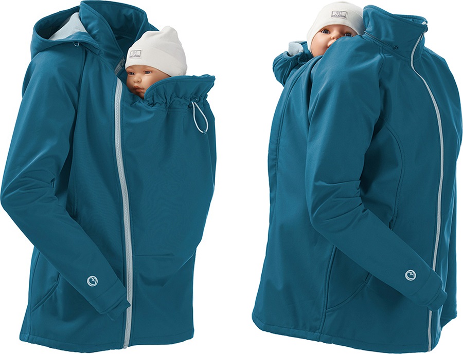 Mamalila Allrounder Softshell Babywearing Jacket, UK 18 Teal