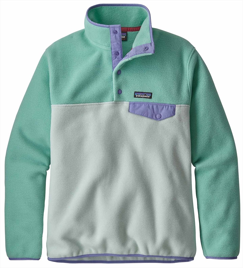 Patagonia Womens LW Synchilla Snap-T, L Lite Distilled Green