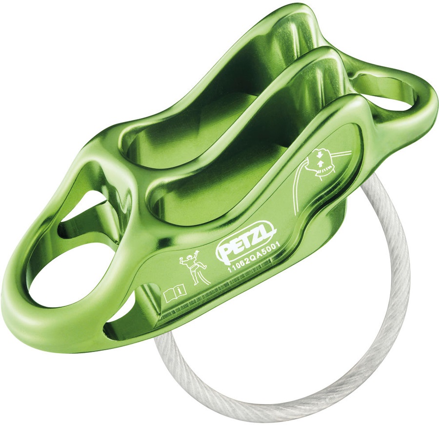 Petzl Reverso 4 Climbing Belay Rappel Device, Apple Green