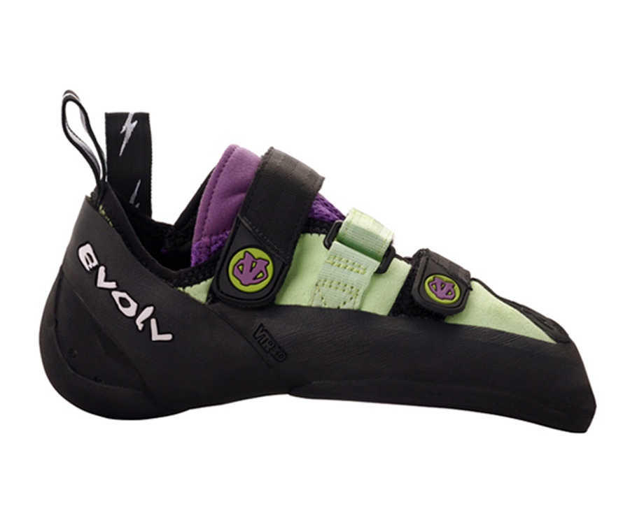 Evolv Shaman LV Rock Climbing Shoe UK 5.5 EU 39 Green/Purple