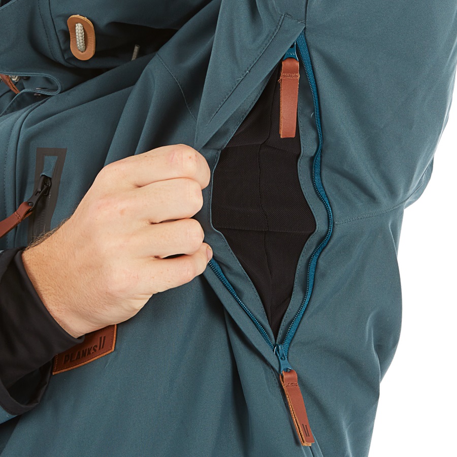 Planks The People's Parka Unisex Snowboard/Ski Jacket, S/M Ocean Blue