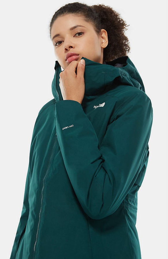 The North Face Hikestellar Women's Insulated Parka Jacket, L Green