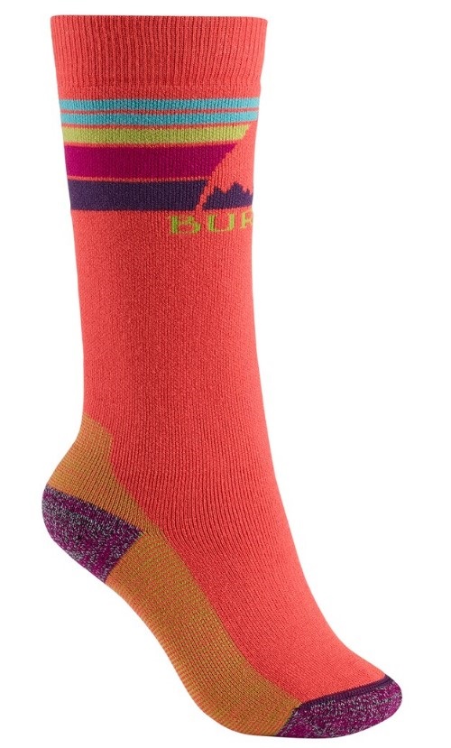 Burton Emblem Midweight Kid's Ski/Snowboard Socks, M/L Peach