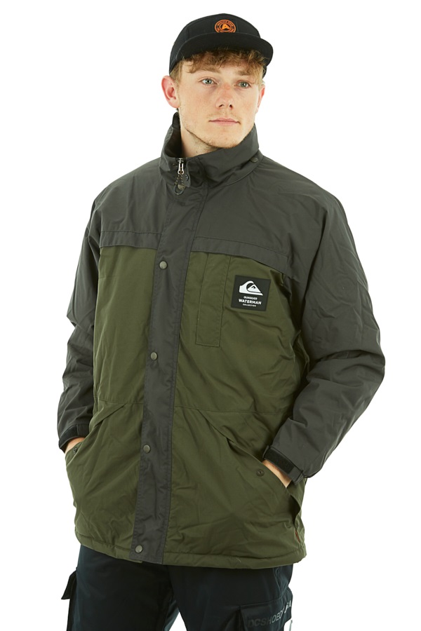 Quiksilver Swell Chasers Water Resistant Mac Jacket, M Forest Night