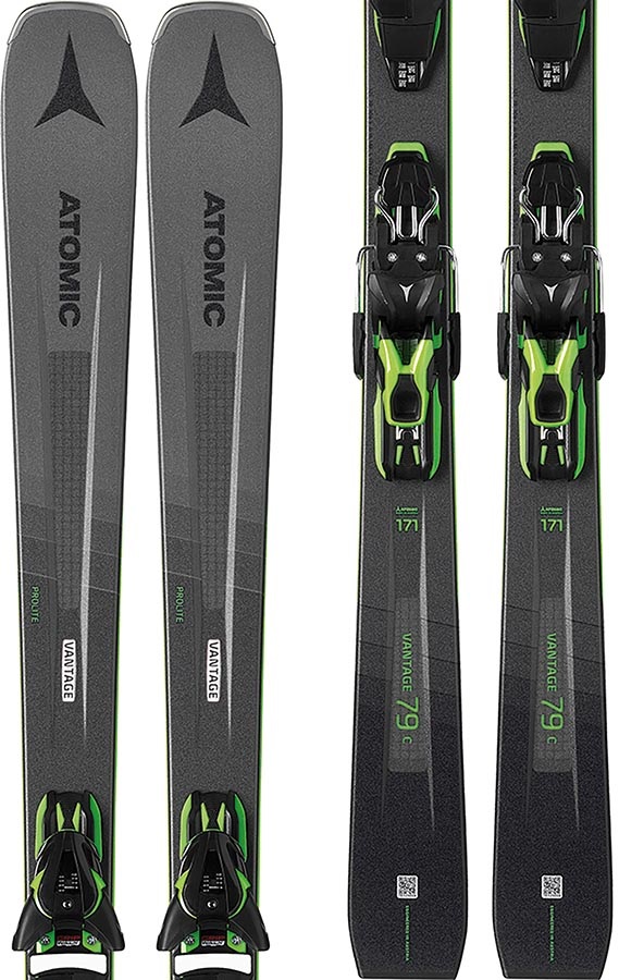 Atomic Vantage 79 C FT 10 GW Skis, 163cm Grey/Black/Green 2020