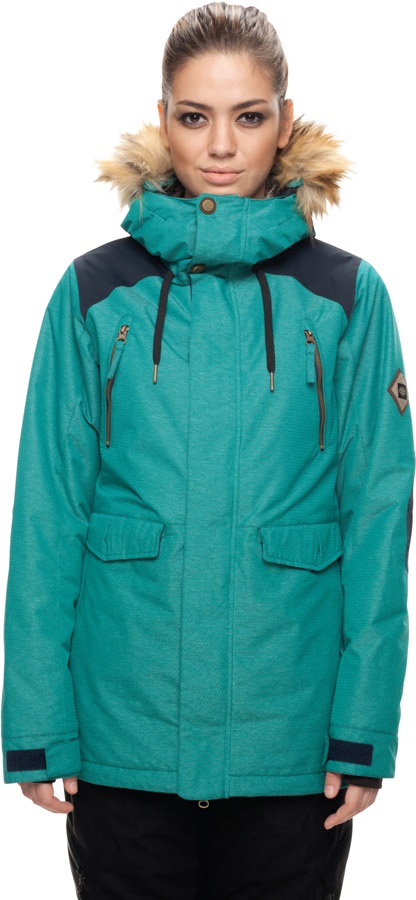 teal ski jacket