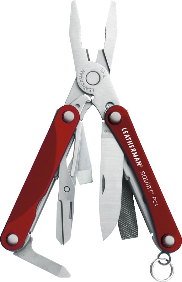Leatherman Squirt PS4 Keychain Multi Tool, 9 Tools Red