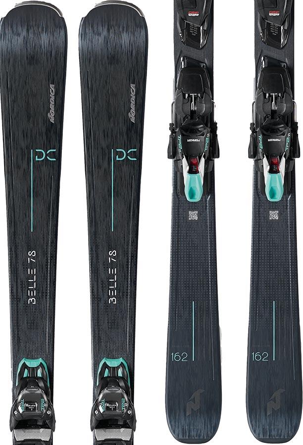 Nordica Belle Dc 78 Tp2 Light 11 Fdt Women's Skis, 150cm Black/Teal