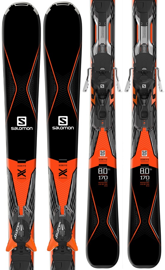 Salomon X Drive 8 0 Ti Skis 177cm Black Orange Xt12 Bindings 17