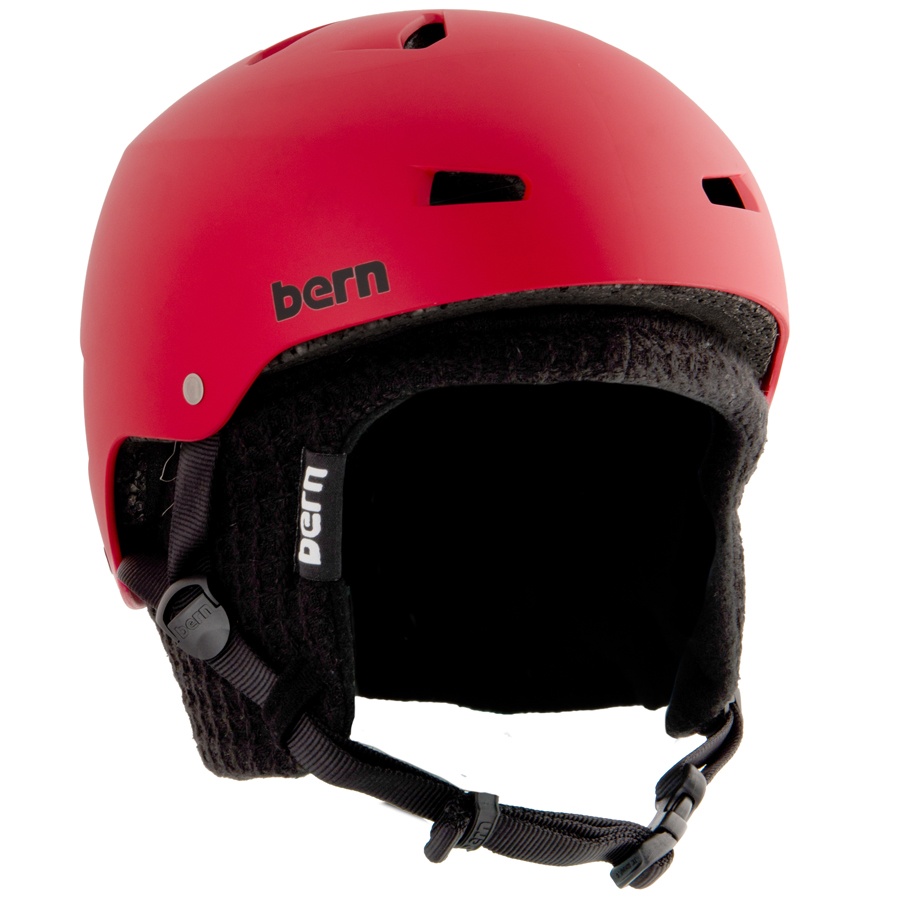 Bern Macon Hard Hat Winter Ski/Snowboard Helmet, L, Matte Red