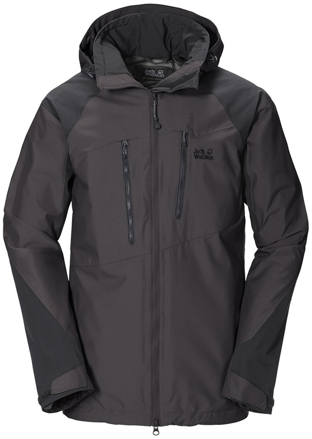 Jack Wolfskin Jasper Waterproof Jacket, L, Dark Steel